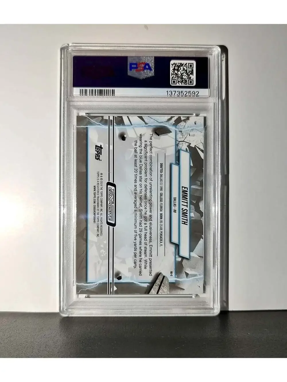 Emmitt Smith 2023 Topps Resurgence Grounded 64/99 #RG-5 Green Refractor PSA 10